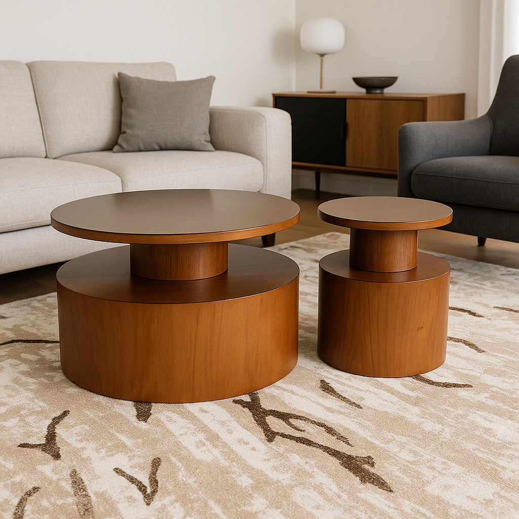 ترابيزة جراند | ترابيزة قهوة مودرن خشب طبيعي مع زجاج فاميه