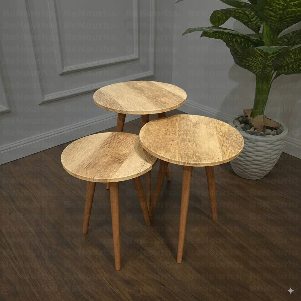 طقم ترابيزات دائري  كود 119 - 3 قطع