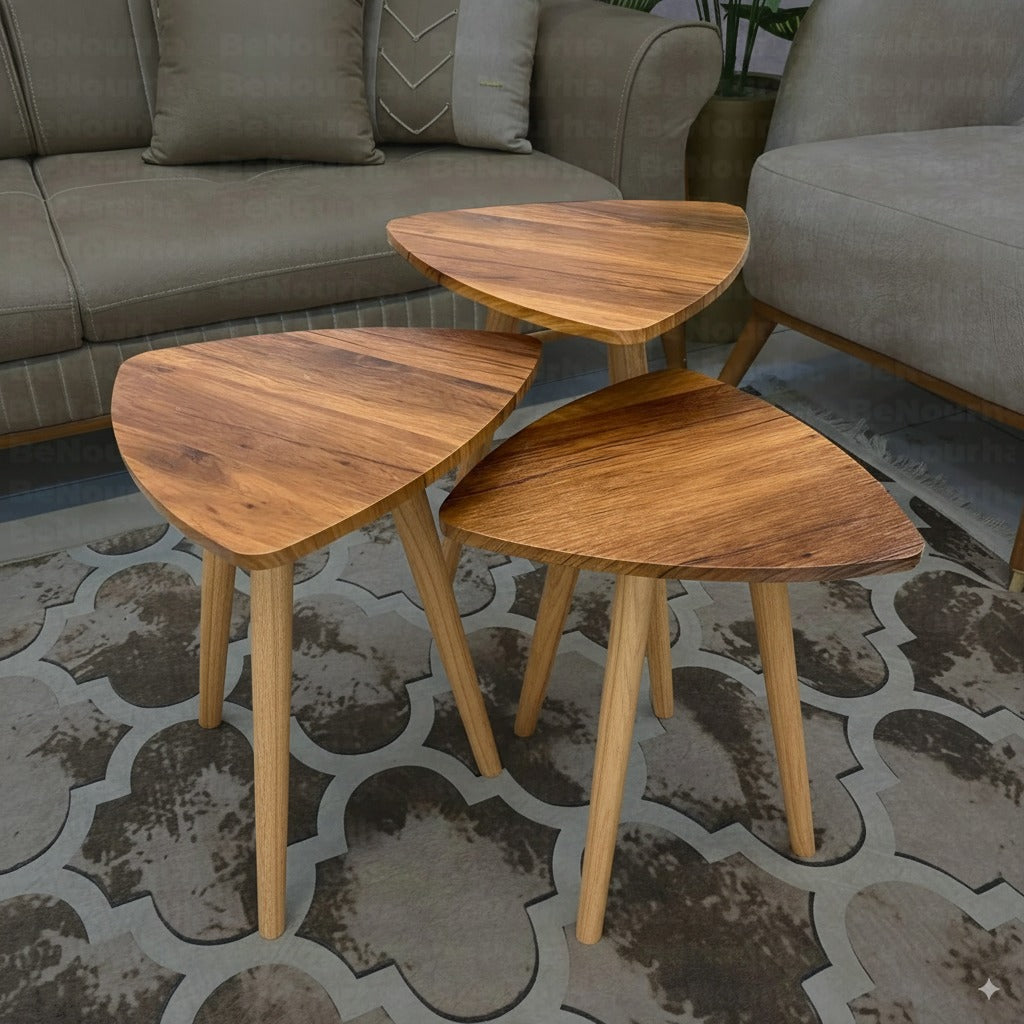 طقم ترابيزات مثلث  كود 126 - 3 قطع