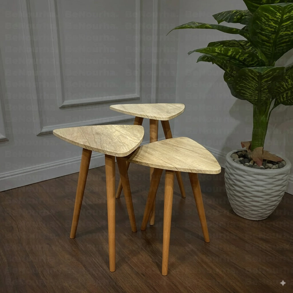 طقم ترابيزات مثلث  كود 130 - 3 قطع