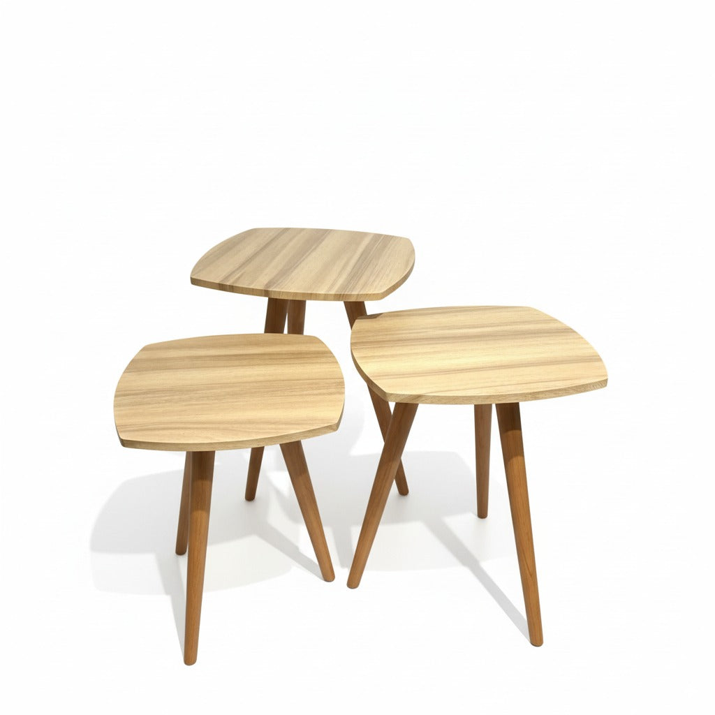 طقم ترابيزات جانبية مربعة - 3 قطع | كود 144 | Benourha