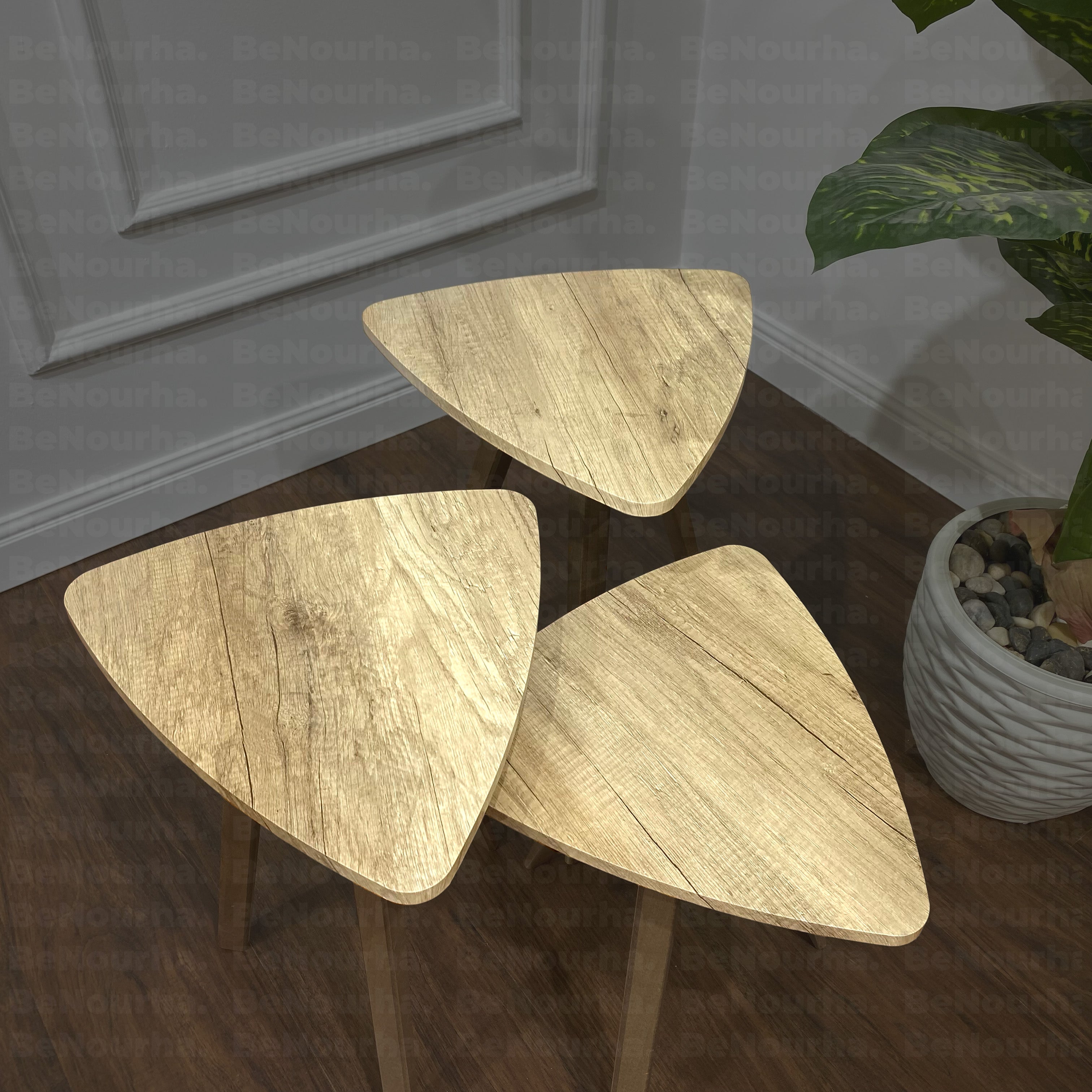 طقم ترابيزات مثلث  كود 130 - 3 قطع