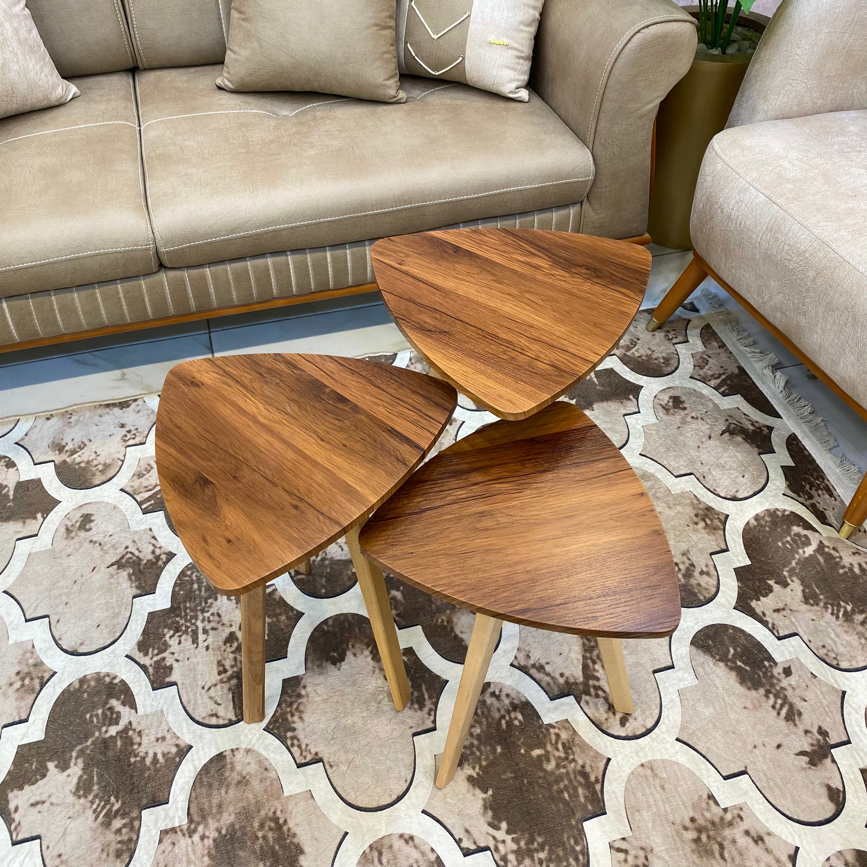 طقم ترابيزات مثلث كود 126 - 3 قطع - BeNourha