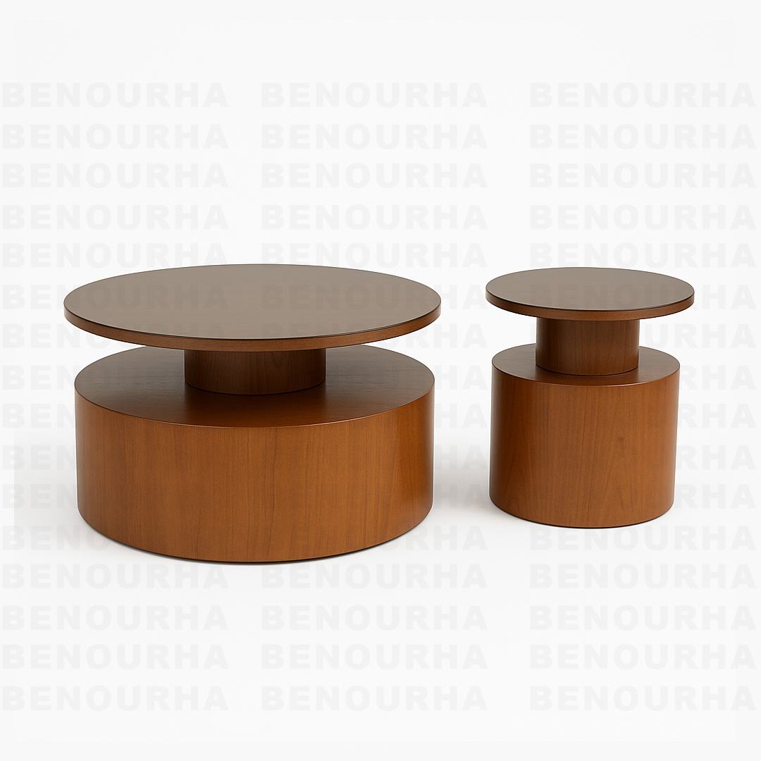 ترابيزة جراند | ترابيزة قهوة مودرن خشب طبيعي مع زجاج فاميه