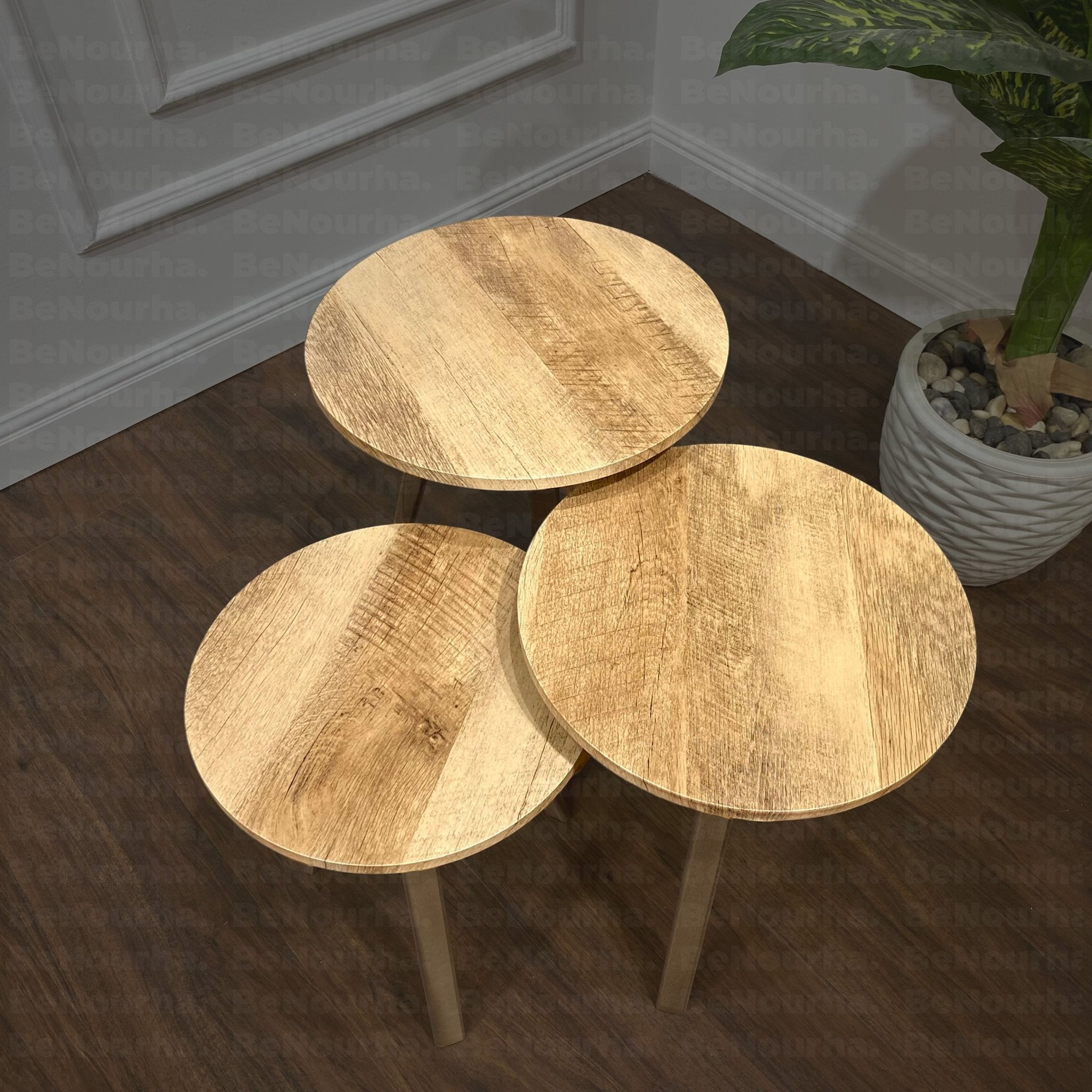 طقم ترابيزات دائري كود 119 - 3 قطع - BeNourha