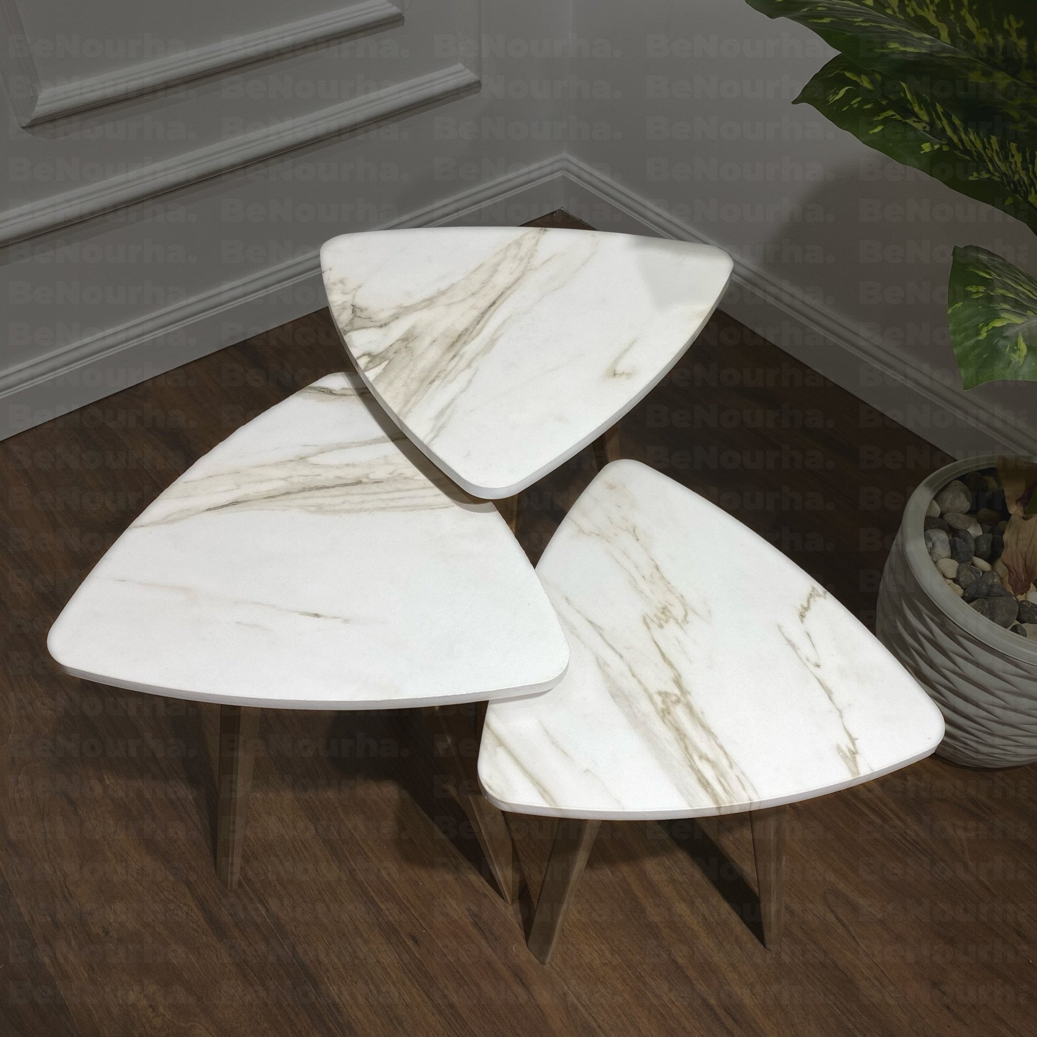 طقم ترابيزات مثلثة كود 153 - 3 قطع - BeNourha